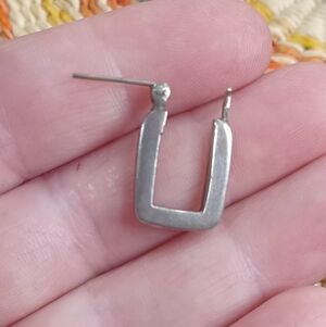 Vtg Sterling Silver Rectangle Earrings, Very 90s